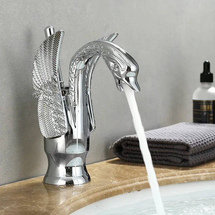 Swan Single-Handle Basin Tap in Gold