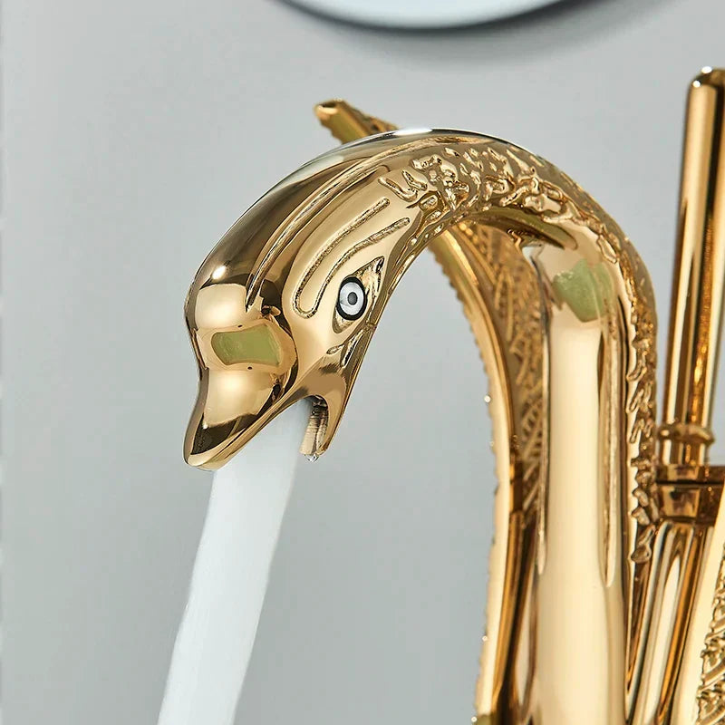 Swan Single-Handle Basin Tap in Gold