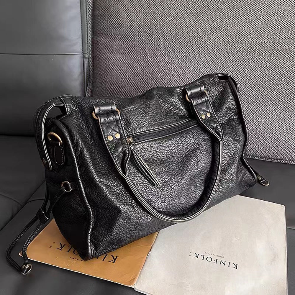 Black Élégance | Luxury Genuine Leather Handbag