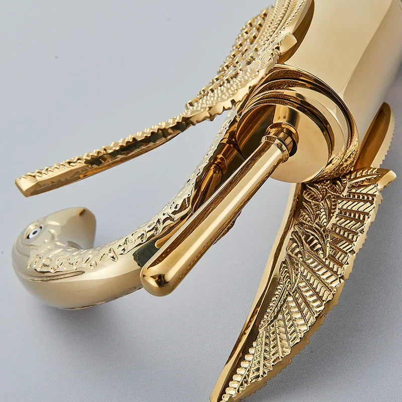 Swan Single-Handle Basin Tap in Gold