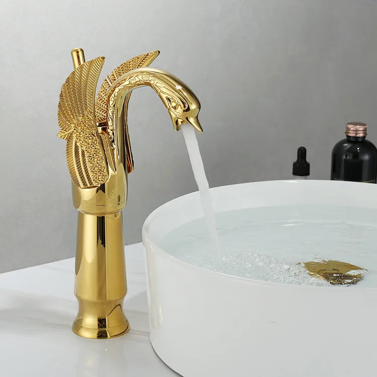 Swan Single-Handle Basin Tap in Gold